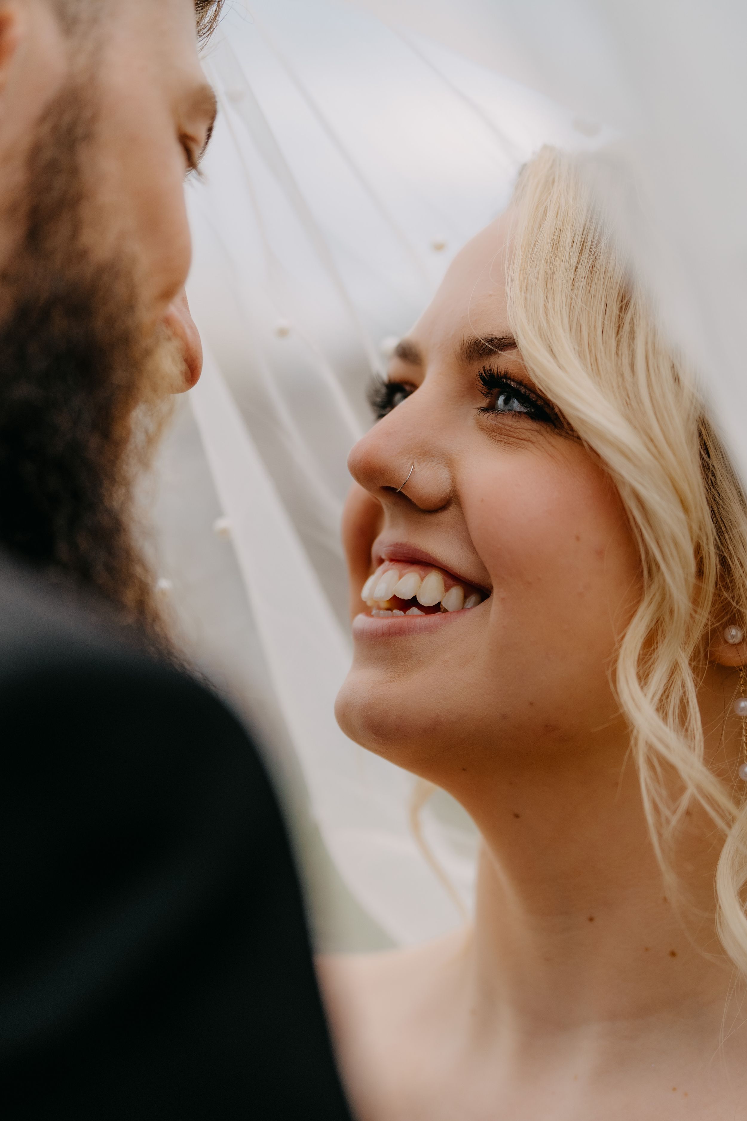 Wedding photograph in a Polaroid-style proof frame