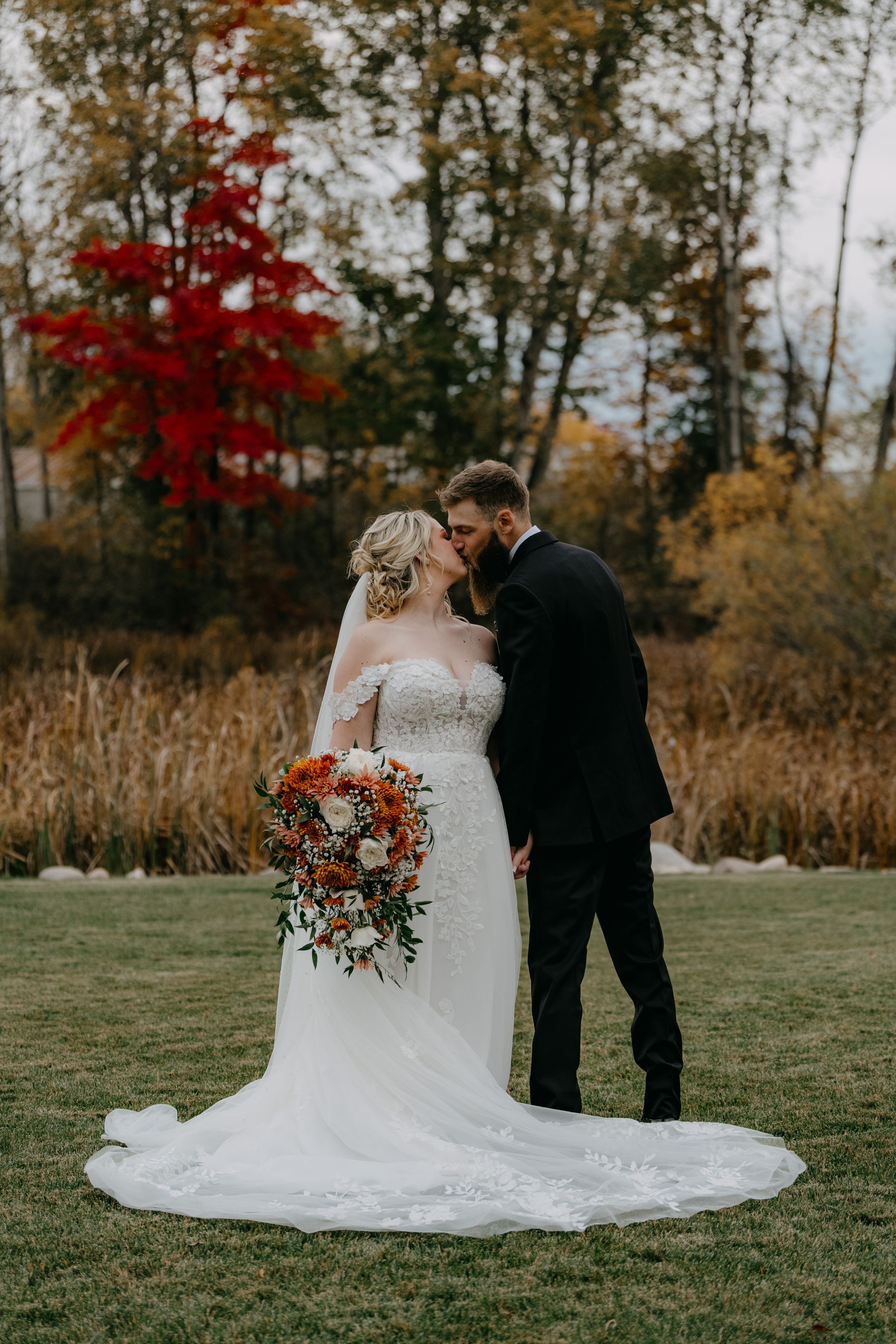 Wedding photograph in a Polaroid-style proof frame