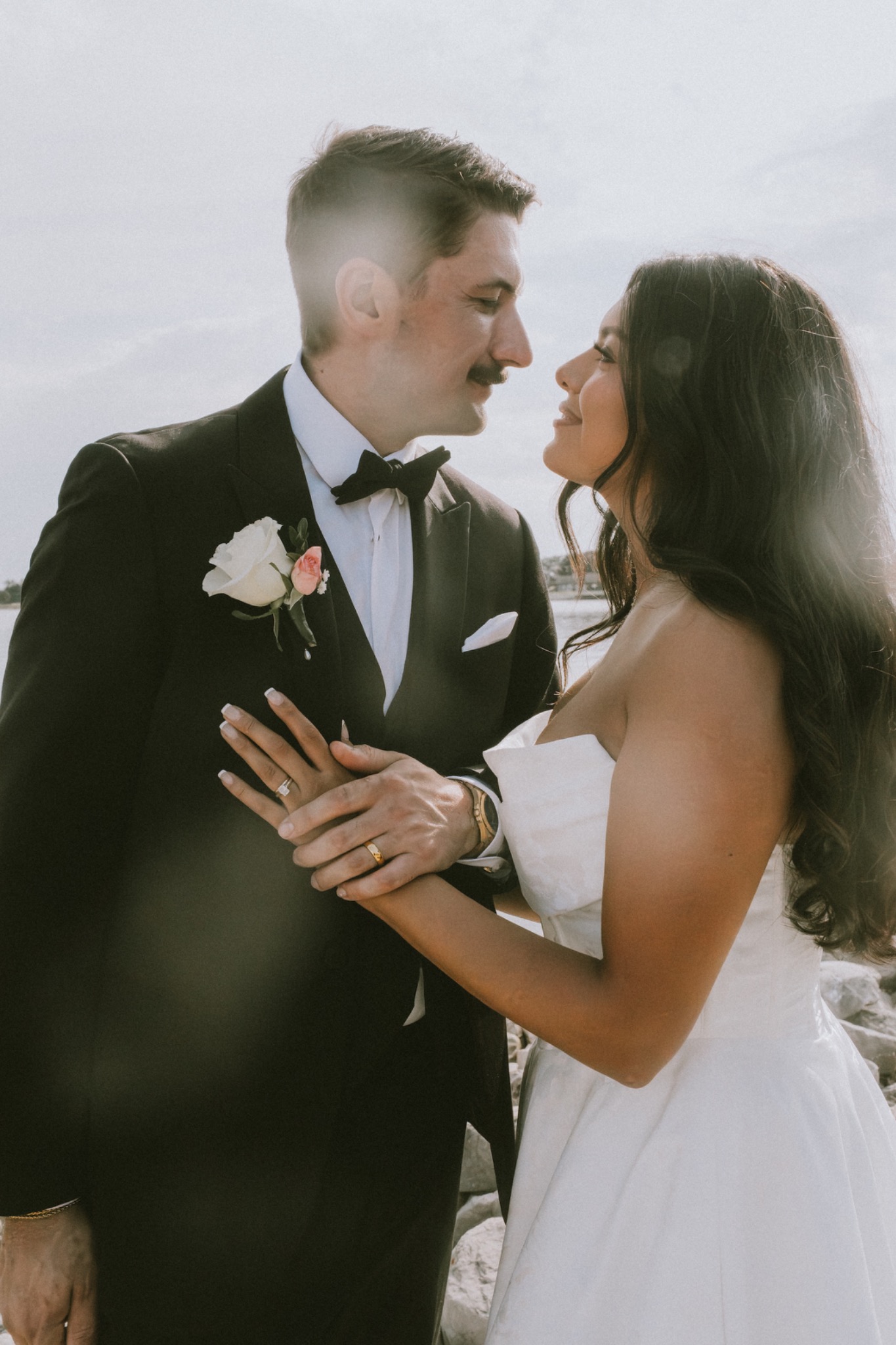 First look moment outdoors