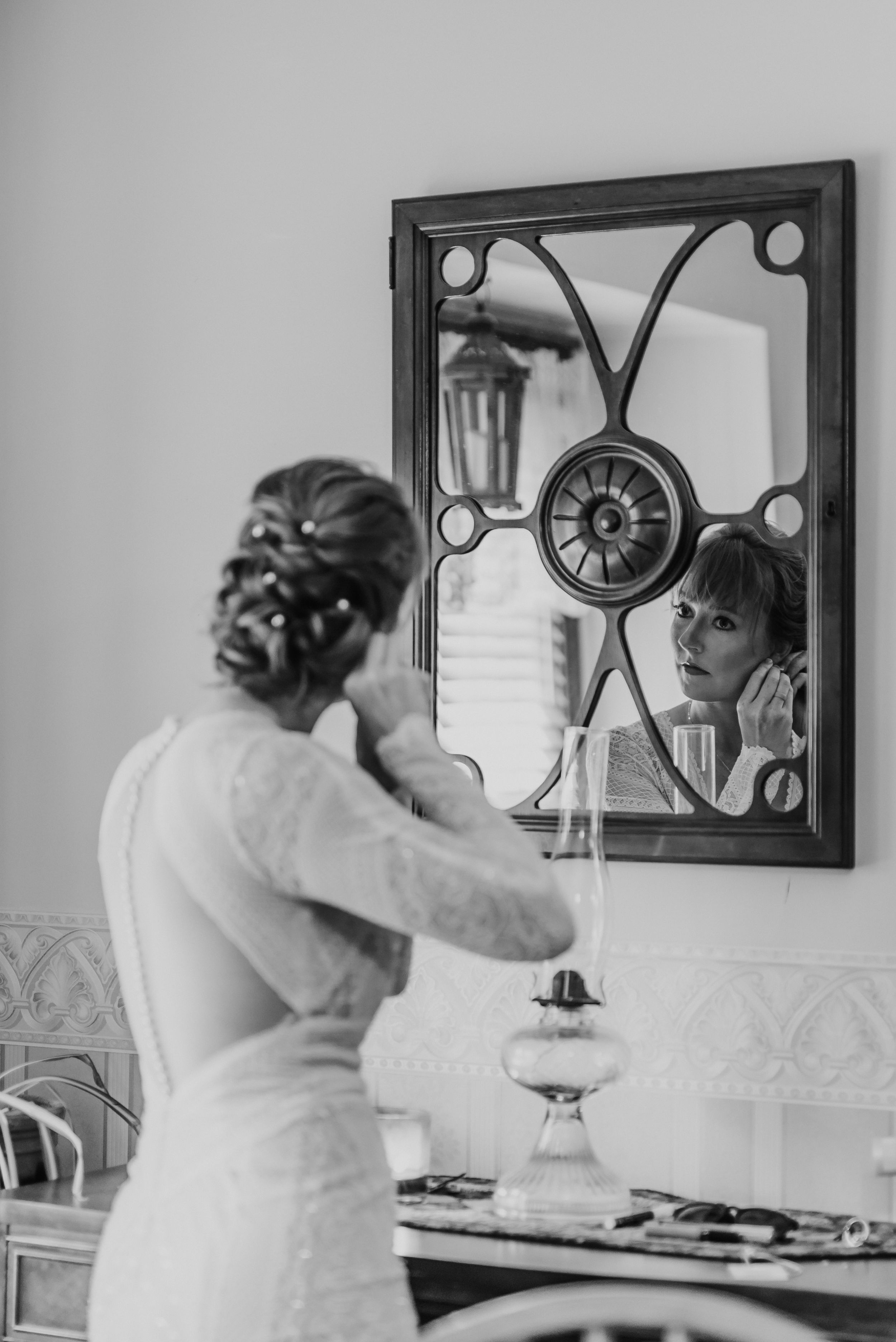 Wedding photograph in a Polaroid-style proof frame