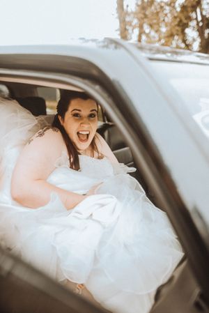 Wedding photograph in a Polaroid-style proof frame